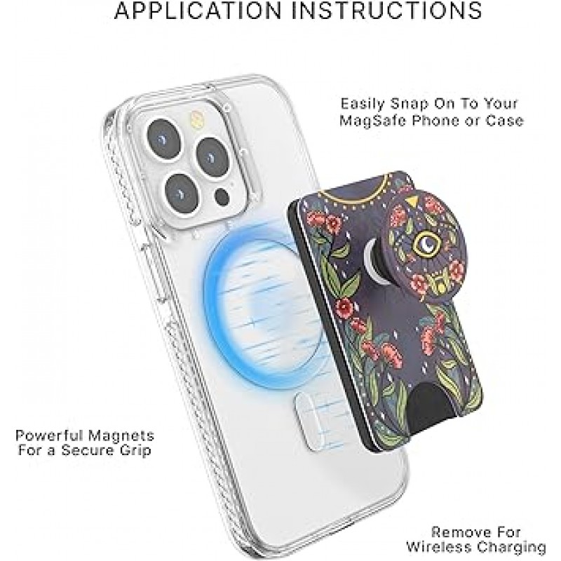 Pop Sockets Japan PopWallet + MagSafe Floral Bohemian (머그 세이프 딥 플로럴 보헤미안)