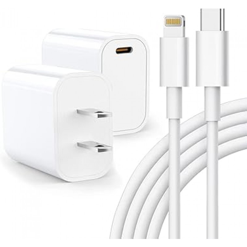 iPhone 충전기, 20W, PD, 급속 충전, PSE/MFi 인증, USB-C 충전기, USB C-Lightning 케이블, 5.9피트(1.8m), Type C, 급속 충전기, 스마트폰 충전기, iPhone 전원 어댑터, Type C, iPhone iPhone/iPad/AirPods 및 기타 USB-C 장치와 호환되는 충전기