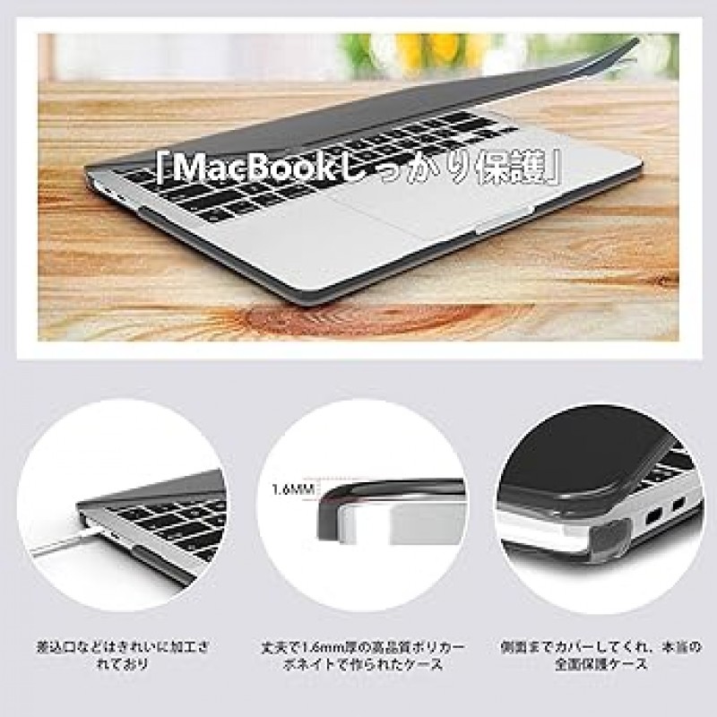 MacBook Air M1 Case 13-inch A1932 A2179 A2337 Cover with M1 Chip 2018-2020 Model - MacBook Air 13-inch 보호 케이스, MacBook Air 투명 커버, 방열, 초박형, 경량, 얼룩 방지, 손쉬운 설치, Migeec (MacBook Air M1, 블랙)