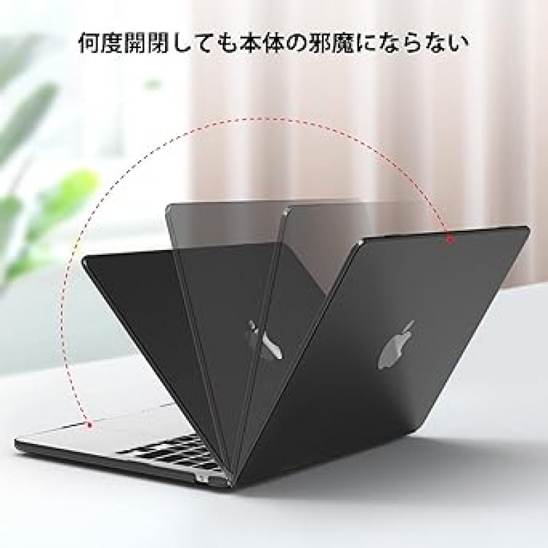 MacBook Air M1 Case 13-inch A1932 A2179 A2337 Cover with M1 Chip 2018-2020 Model - MacBook Air 13-inch 보호 케이스, MacBook Air 투명 커버, 방열, 초박형, 경량, 얼룩 방지, 손쉬운 설치, Migeec (MacBook Air M1, 블랙)