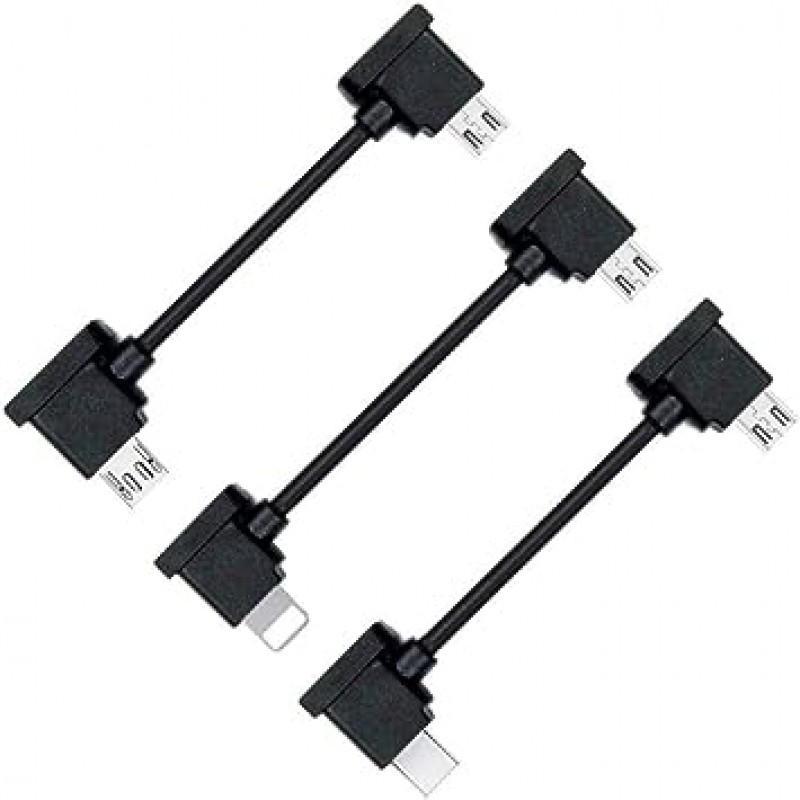 Cablecc 3pcs/set 원격 제어 데이터 케이블 유형 C & 마이크로 & 마이크로 USB Mavic Pro 백금 Mavic Park RC 액세서리