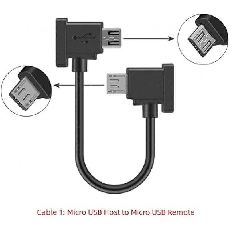 Cablecc 3pcs/set 원격 제어 데이터 케이블 유형 C & 마이크로 & 마이크로 USB Mavic Pro 백금 Mavic Park RC 액세서리