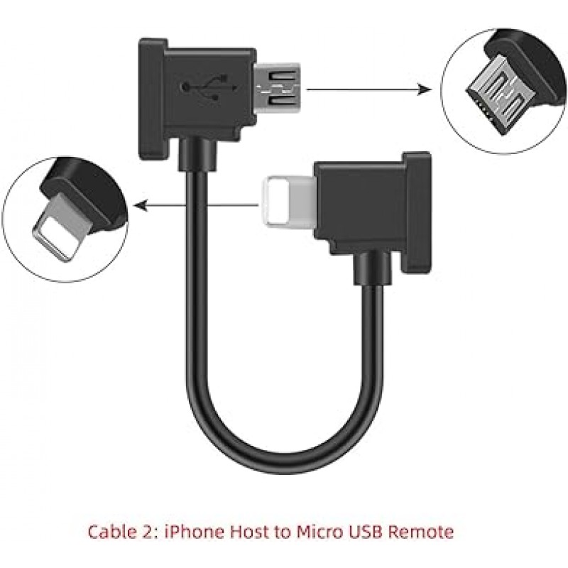 Cablecc 3pcs/set 원격 제어 데이터 케이블 유형 C & 마이크로 & 마이크로 USB Mavic Pro 백금 Mavic Park RC 액세서리