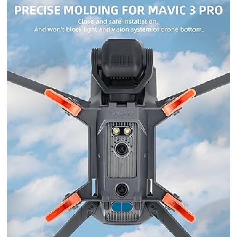 DJI Mavic 3 Pro 랜딩 기어 이륙 및 랜딩 가드 랜딩 기어 가드 증가된 랜딩 기어 높이 42mm 접이식 보호 브래킷 드론 액세서리(회색 주황색)용 TOMGDRACO