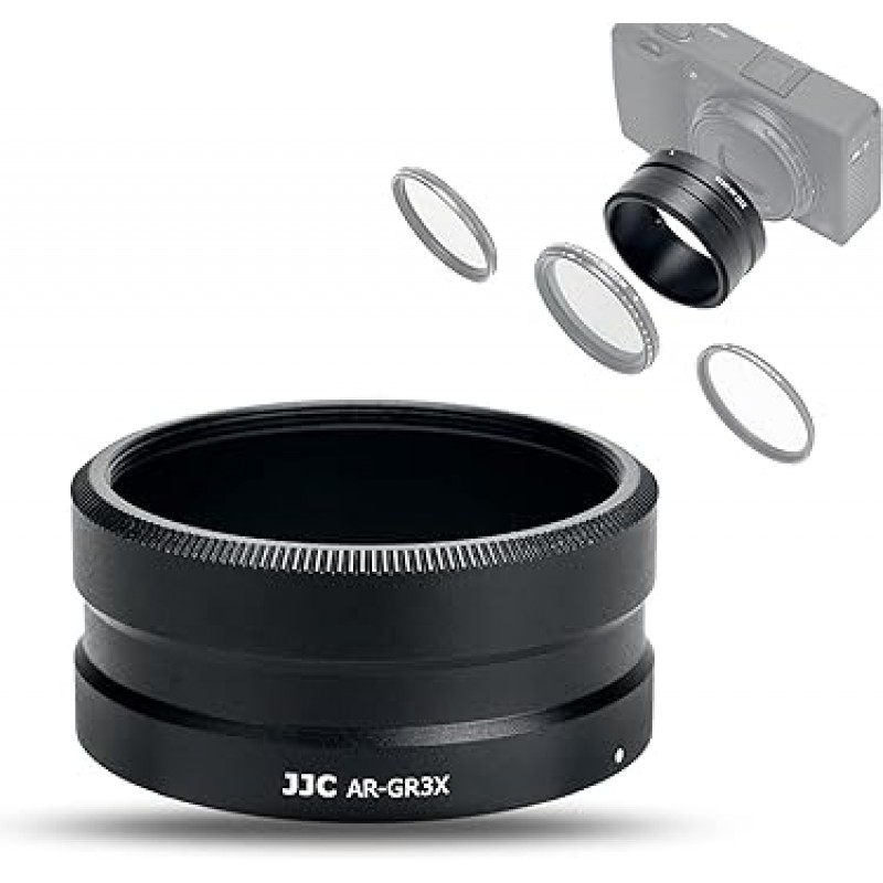 Ricoh GT-2 용 JJC GA-2 렌즈 어댑터 Ricoh Ricoh GR IIIx GRIIIx GR3x 카메라 용 Teleconversion 렌즈 Ricoh GA-2 렌즈 어댑터와 호환되는 49mm 필터