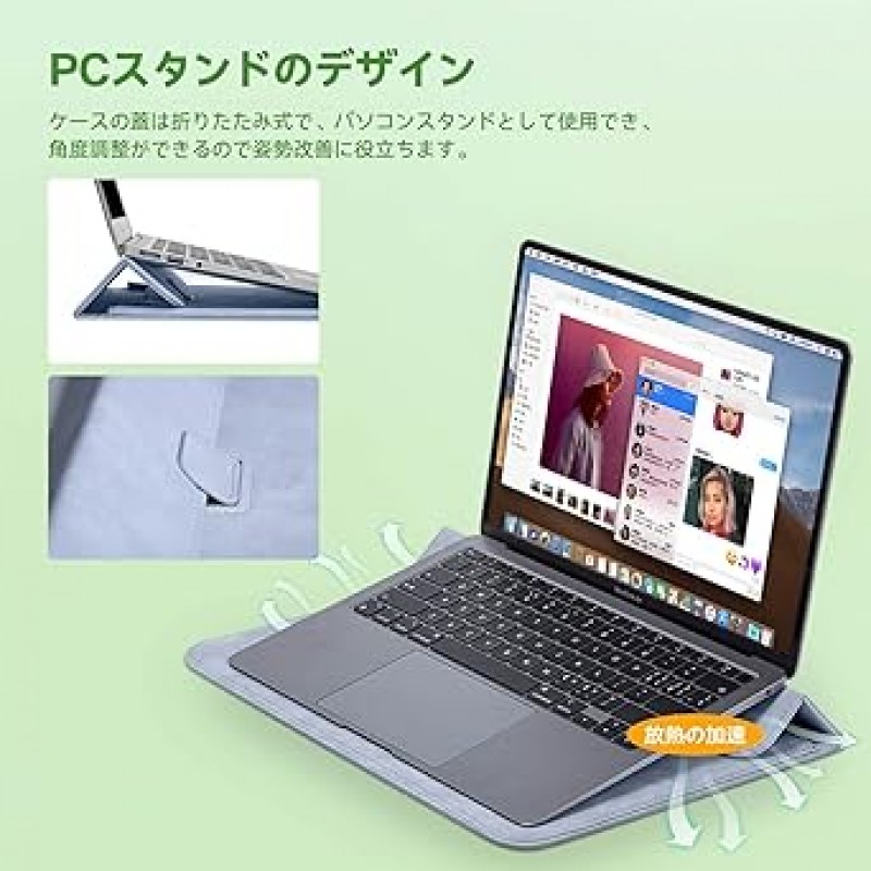 TOWOOZ Macbook Pro 13인치 케이스, Macbook Air M2 케이스, 얇은 디자인, 편리한 마그네틱 클로저, 노트북 케이스, Macbook Air/Pro 13-14인치 M1 M2 칩과 호환, 충격 방지, 긁힘 방지, 발수, 접이식, 컴퓨터 케이스, 전원 저장 장치 파우치 포함