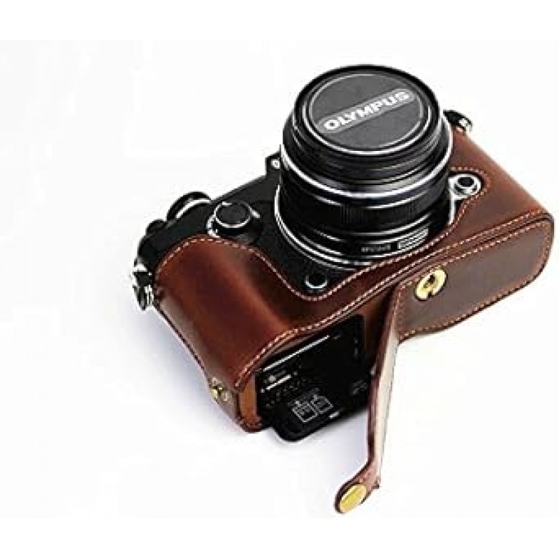 Olympus Olympus PEN PEN – F penf Pen F 카메라 가방 Camera Case, koowl Top Manmade PU reza-kameraha-huke-su, Olympus Olympus PEN PEN – F penf Pen F SLR 카메라 케이스, 방수, 방진, 핸드헬드, Fretwork Base + 핸드스트랩(탈부착) , 커피색상