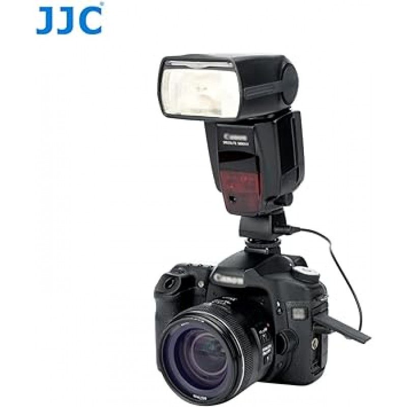 JJC 2pcs 핫슈 PC 포트/3.5mm 동기식 ​​접점 PC 유형 3.5mm 잭 싱크로 코드 스트로브 연결 가능한 핫슈 어댑터 카메라 핫슈