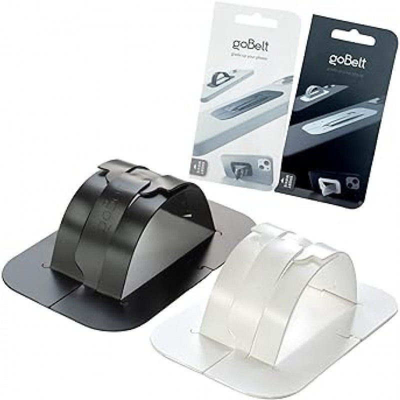 GoBelt C1 스마트폰 링, 블랙, 화이트, 얇은, 0.04인치(1mm), 무선 충전, 스마트폰 스탠드, Made in Germany, 혼합, 2개