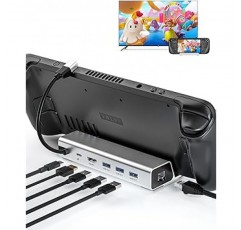 Steam Deck Dock 6-in-1 Steam Deck Dock 전용 Steam Deck Dock HDMI 2.0/4K@60Hz/3 USB 3.0 포트/기가비트 LAN 포트/USB-C 100W PD 충전