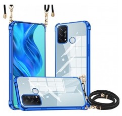 OPPO RENO 5A 스마트폰 케이스, 투명, 숄더, New Korean Design, 귀여운, 얇은, 경량, 열가소성 수지 폴리우레탄 범퍼, 도금, 충격 방지, 목, 어깨, 크로스바디, 로프 스트랩, 0.06인치(1.5mm), 탈부착 가능, 조절 가능, 스마트폰 케이스 , 전체 보호, 지문 방지, 황변 방지, 낙하 방지, 충격 흡수, 무선 충전