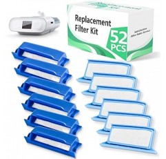 ItAll Filters Phillips Respironics Dreamstation, 필터 공급 기계용 액세서리 - 6 재사용 가능한 필터 슬롯 - 조립 필요 - 26 폼 필터 및 26 극세 필터