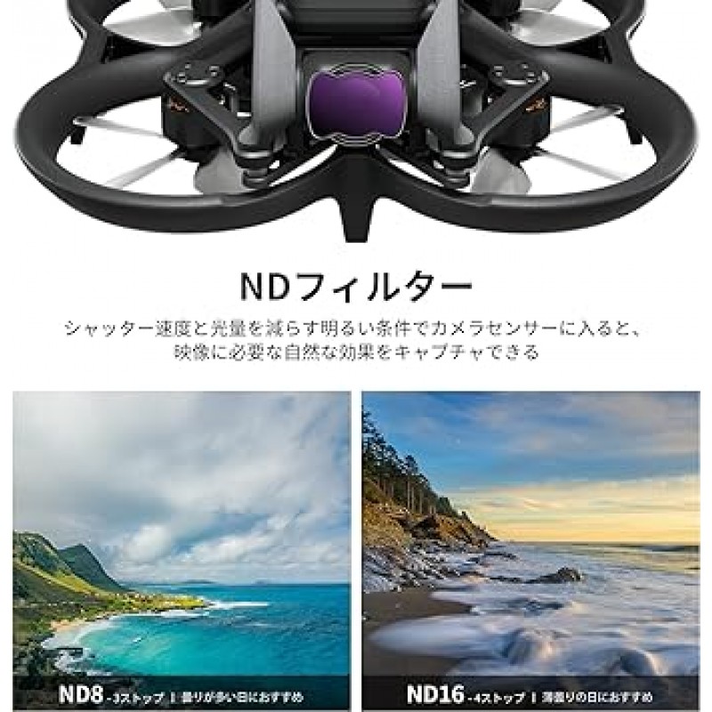 NEEWER 3개 마그넷식 ND/CPL 필터 세트 ND8/ND16/CPL/마그넷식 어댑터 DJI Avata Pro Mini FPV 드론 액세서리에 대응