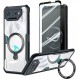 ASUS ROG Phone 7 / ASUS ROG Phone 7 Pro 5G Case Clear Cover with Stand Guizzcg Hand Desk Soft TPU 범퍼 + 아크릴 투명 백 쉘 이중 레이어 충격 방지 보호 케이스 밀리터리 그레이드 에어백 스마트폰 케이스 노란색 없음 [유리 필름 1개] 브라켓 블랙