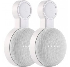 콘센트 벽 마운트 홀더 Google Nest Mini 및 Google Home Mini 용 공간 절약 액세서리 코드 관리가있는 Google Mini 스마트 스피커 용 번잡한 배선이나 나사 없음 (2 개 팩)