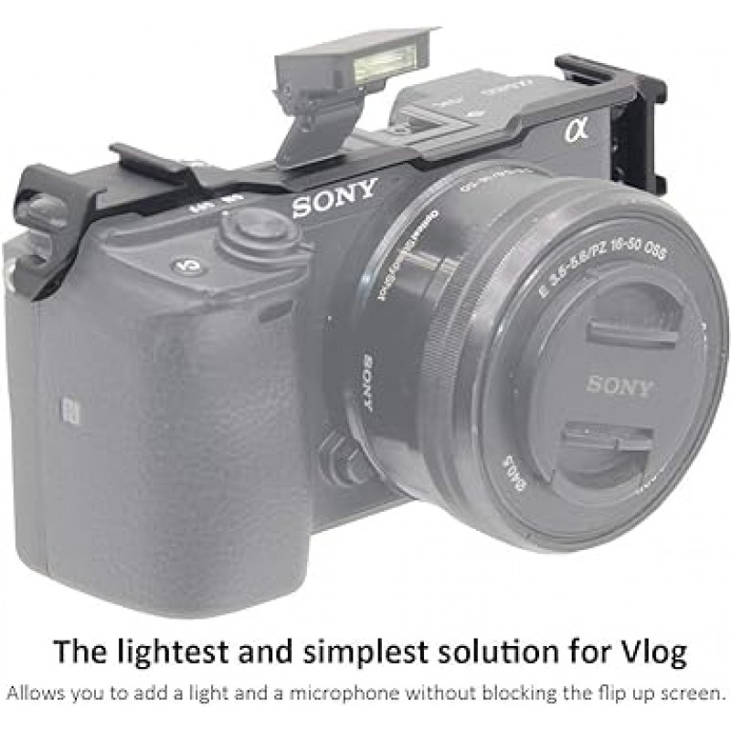 듀알코올 드슈 어댑터 이전 플레이트 간단 푸드 마이크 연장 콜드 슈 마운트 브래킷 Sony Alpha A6400 ILCE-6400 카메라용 Vlogging 비디오 제작 촬영 액세서리