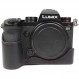 Koowl 호환 Panasonic Lumix S5 카메라 케이스 카메라 커버 카메라 가방 카메라 홀더 [KOOWL] 수제 소가죽 카메라 베이스 보호 커버 액세서리: 핸드 스트랩, 스타일리시, 컴팩트, 방수, 방진(블랙)