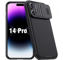 Nillkin iPhone 14 Pro 케이스, 카메라 렌즈 보호, 슬라이딩, 경량, iPhone 14 Pro 커버, TPU + PC, 충격 방지, iPhone 14 Pro 2022 모델, 6.1인치, 블랙