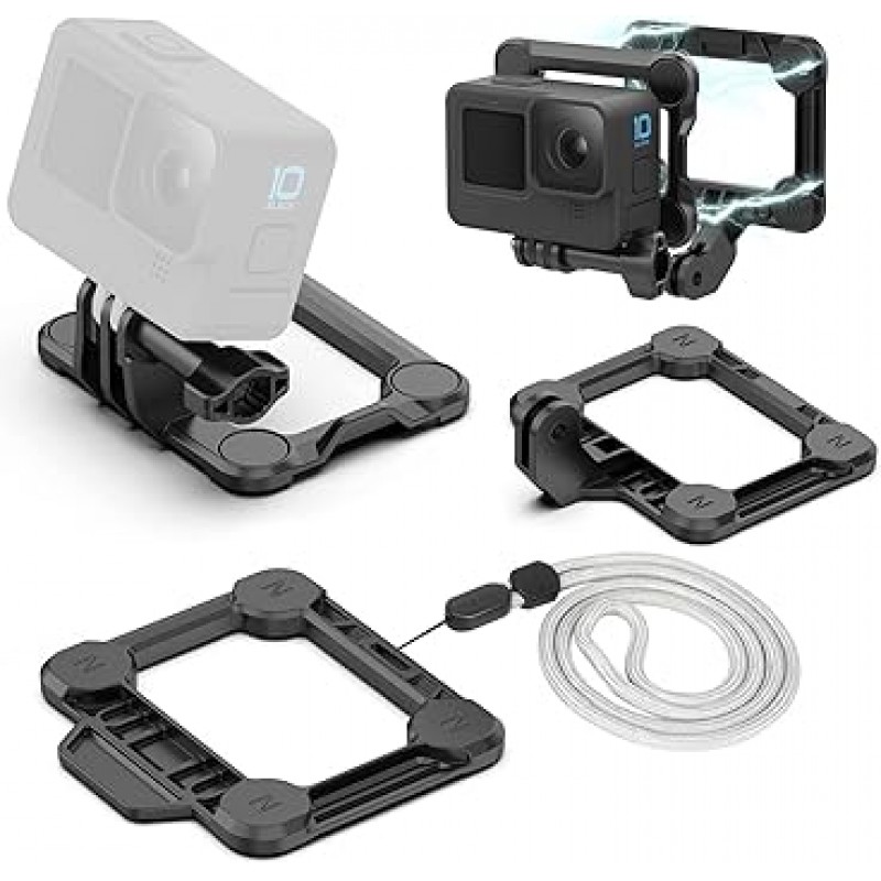 GoPro 액세서리 DIESTORD GoPro용 마그네틱 마그네틱 마운트 GoPro용 GoPro용 마운트 GoPro Max/Insta 36/DJI용 넥 마운트 Osmo Action 2 액션 카메라 액세서리