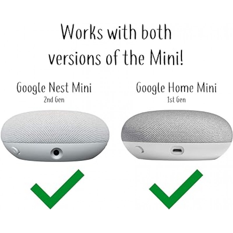 Mount Genie Nest Mini(2세대) Google Home Mini(1세대) | 사운드 및 외관 개선 | Mini용 가장 깨끗한 마운트 홀더 스탠드(흰색)