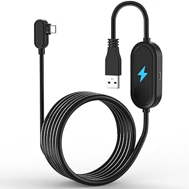 ZyberGears 5M 링크 케이블 USB-A 및 USB-C 2.5Gbps 고속 데이터 동시 전송, Pico/Quest2와 호환, Meta Quest 2와 교환 가능한 액세서리, 5m(16.4ft), USB-C 케이블