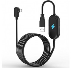 ZyberGears 5M 링크 케이블 USB-A 및 USB-C 2.5Gbps 고속 데이터 동시 전송, Pico/Quest2와 호환, Meta Quest 2와 교환 가능한 액세서리, 5m(16.4ft), USB-C 케이블