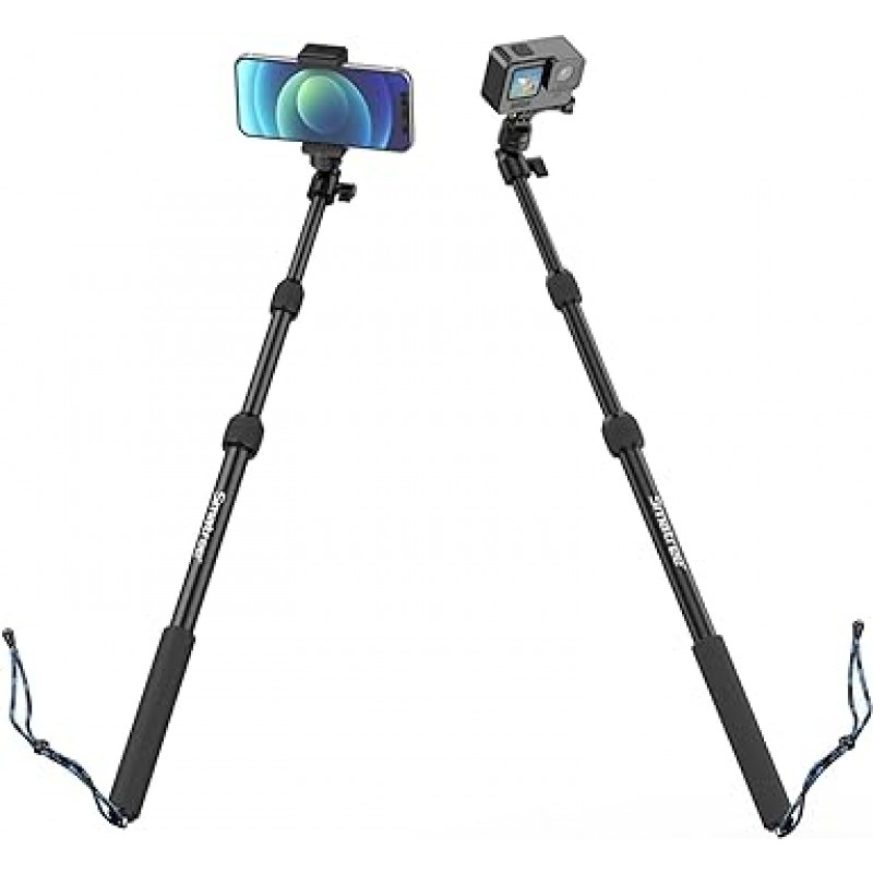 Gopro Hero 11/10/9/8/7/6/5/4/3/3+/max 카메라, 스마트폰, LED 조명 셀카봉용 Smatree 