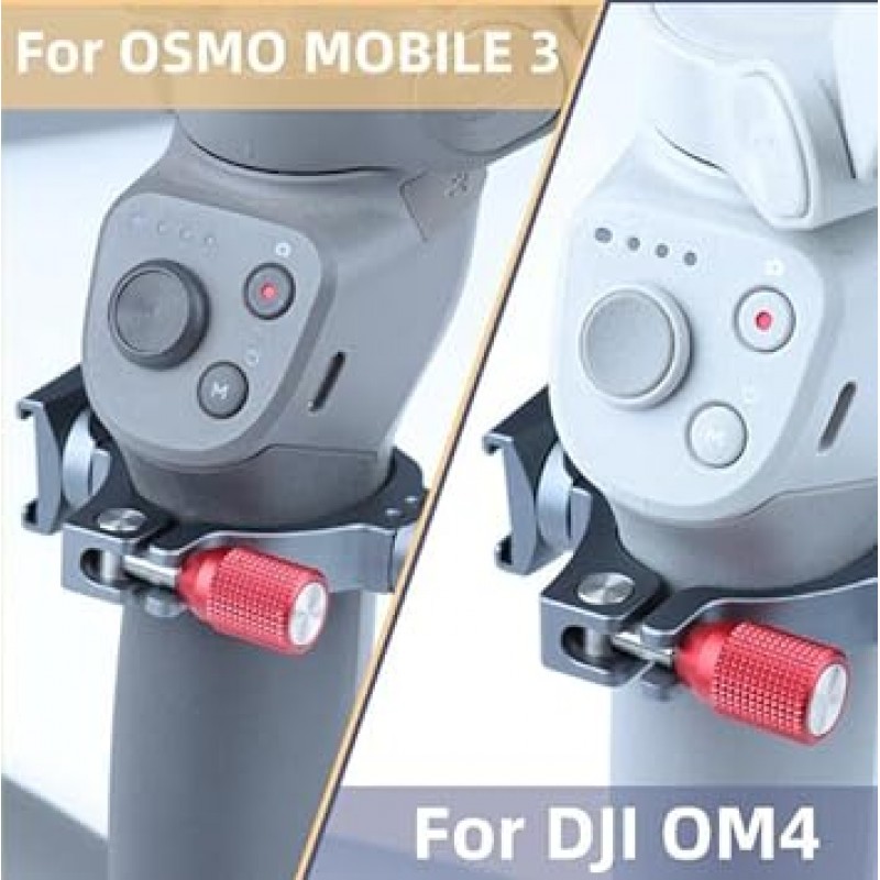 Taoricup 호환 DJI OM 4/SE/OSMO MOBile 3 더블 콜드 슈 확장 브래킷 연결 가능한 마이크 + 필 라이트