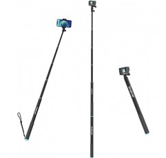 Smatree Selfie Stick, Long 86.6inches (220cm), Telescopic 5 Levels, 16.9 - 86.6inches (43 - 220cm), 알루미늄, 경량, 플로트 스트랩, 스마트폰, Gopro, Akaso, Surfola, Apexcam, DJI 등, 아웃도어, 사진, 수중