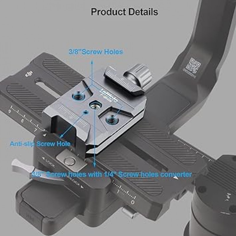 퀵 릴리스 클램프 QR베이스 카메라 마운트 클램프 Arca-Swiss 표준 대응 DJI Ronin S/RS 2/3/3-pro/c2 짐벌 Zhiyun Crane 시리즈 카메라 삼각대 leftfoto