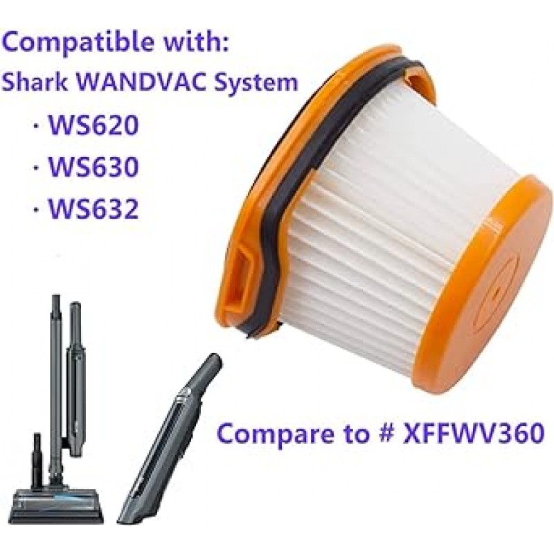 상어 진공 청소기 필터 4 상어 Wandvac 시스템 필터 팩 CS401J CS651J CS200J CS601J CS401JGR CS501J CS300j CS401JRB CS601JBK CS300JWH CS501JRG CS200JRD CS651JBL CSOR 200JLB 200JLB CS100JBR CS601JPK WS620 WS630 WS632 WS633 무선 진공 청소기 XFFWV360 진공 청소기 예비 부품 진공 청소기 부품