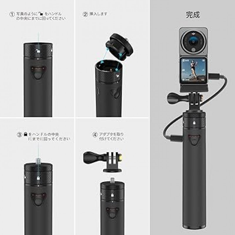 DJI Osmo Action 3/2, Gopro Hero 11/10/9/8/7/5/4/3/3+/MAX 충전 베이스, 충전 2개용 충전 확장 로드 및 고정 나사가 있는 Smatree DJI Osmo Action 3/2 충전기 DJI Osmo Action 3/2용 도크