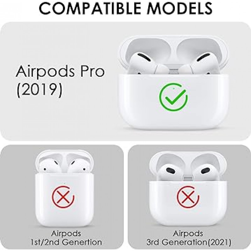 CAGOS Airpods Pro 케이스 귀여운 Airpods Pro 액세서리 반짝이는 TPU 케이스 완전 보호 하드 운반 커버 여성 빛나는 크리스탈 / 키 체인이있는 Apple Airpods 3 충전 케이스 (화이트)