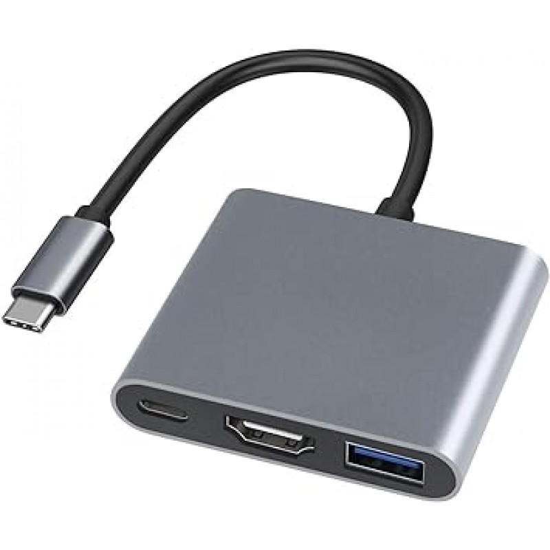 Chayoo USB Type C HDMI 어댑터(2023 업그레이드 버전) 3 in 1 USB Type C 디지털 AV 멀티포트 어댑터, 1080P, 4K 해상도, HDMI 포트, USB 3.0 포트, USB Type C, 100W 급속 PD 충전 포트, Type C 컨버터, 어댑터 스위치 , TV 출력, MacBook Pro/Mac Air 2018-2020, Mac Mini/iPad Pro, Samsung Galaxy S2 0/S10/S Note10 