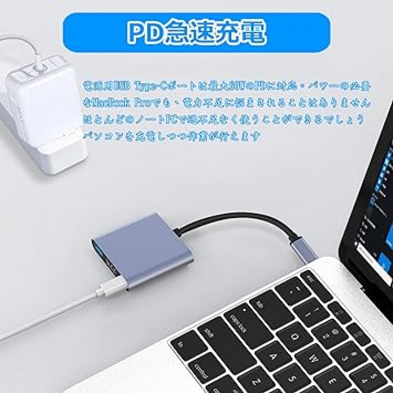 Chayoo USB Type C HDMI 어댑터(2023 업그레이드 버전) 3 in 1 USB Type C 디지털 AV 멀티포트 어댑터, 1080P, 4K 해상도, HDMI 포트, USB 3.0 포트, USB Type C, 100W 급속 PD 충전 포트, Type C 컨버터, 어댑터 스위치 , TV 출력, MacBook Pro/Mac Air 2018-2020, Mac Mini/iPad Pro, Samsung Galaxy S2 0/S10/S Note10 