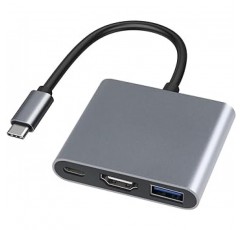 Chayoo USB Type C HDMI 어댑터(2023 업그레이드 버전) 3 in 1 USB Type C 디지털 AV 멀티포트 어댑터, 1080P, 4K 해상도, HDMI 포트, USB 3.0 포트, USB Type C, 100W 급속 PD 충전 포트, Type C 컨버터, 어댑터 스위치 , TV 출력, MacBook Pro/Mac Air 2018-2020, Mac Mini/iPad Pro, Samsung Galaxy S2 0/S10/S Note10 