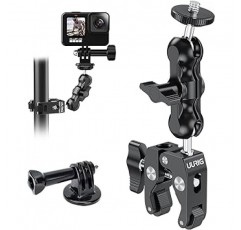 UURIG 카메라 클램프, Gopro 마운트, 1/4 나사, 슈퍼 클램프, 360도 회전, 풀림 방지, 알루미늄 합금, 자전거/오토바이/오토바이 마운트, 카메라 마운트, 헤드 마운트, 카메라 마운트, Hero/SLR/미러리스/ 호환 가능 0.4 - 1.6인치(10 - 40mm)와 호환되는 디지털 카메라/캠코더