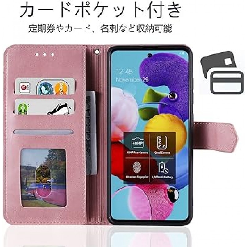 iPhone 14용 UnivoColors 플립 케이스, 측면 자석, 프리미엄 PU 합성 피혁, 카드 수납, TPU, 스트랩 포함, 스탠드 기능, 스마트폰 케이스 커버(핑크/화이트)