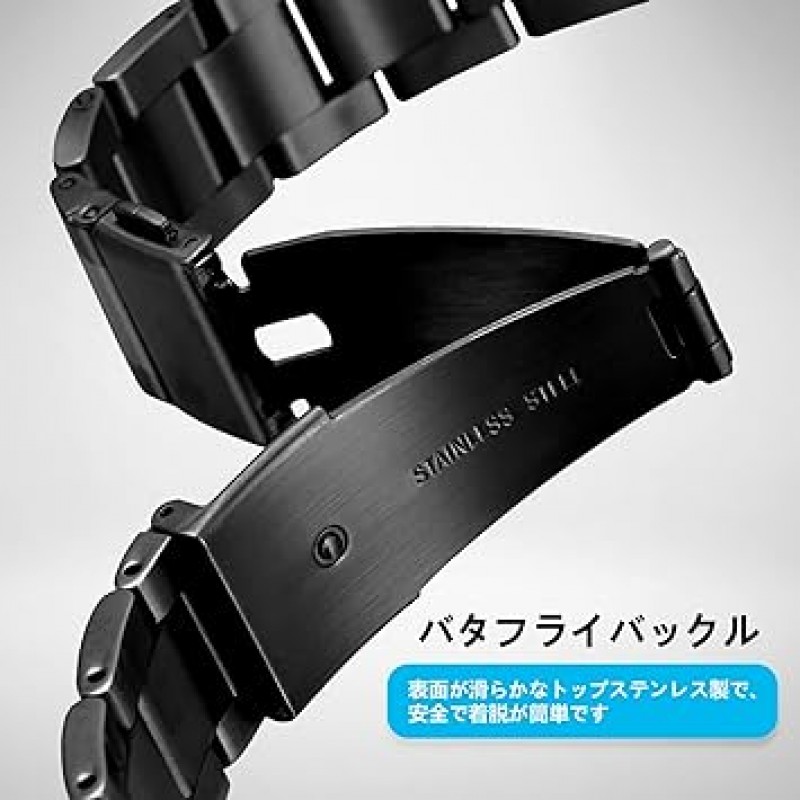 SeGinn 교체용 밴드, Amazfit Band 7과 호환 가능, 스테인리스 스틸, 조절 가능한 크기, 조절 가능한 도구, 스트랩, 비즈니스 스타일, 피부 친화적, 간편한 설치, 시계 밴드, 남성용 및 여성용, 교체용 스트랩, Amazfit Band 7과 호환 가능, 블랙