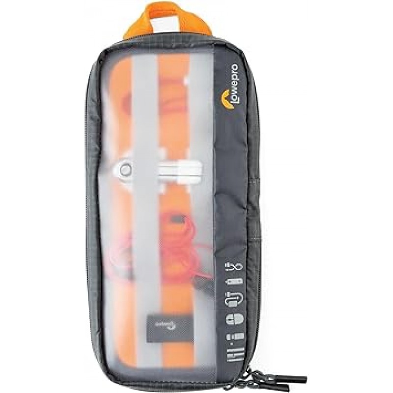 Lowepro LP37139-GRL 기어 업 파우치, 미디엄, GRL 케이블, 배터리 보관, 나일론, 폴리에스테르, 발수성, 0.4갤런(1.1L), 그린 라인 시리즈