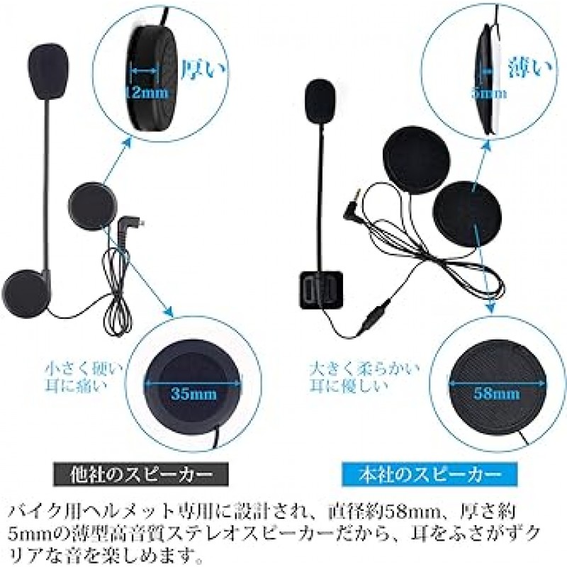 FODSPORTS V6 Plus In-Cam 이어폰, 4폴 및 3.5mm 잭, 주문 전 모델 확인 필요, OMTP 표준, 헤드셋, 인터콤 부품, 마이크 및 스피커 2종, 헬멧용 액세서리, HIFI 음질(하드 마이크 및 소프트 마이크)