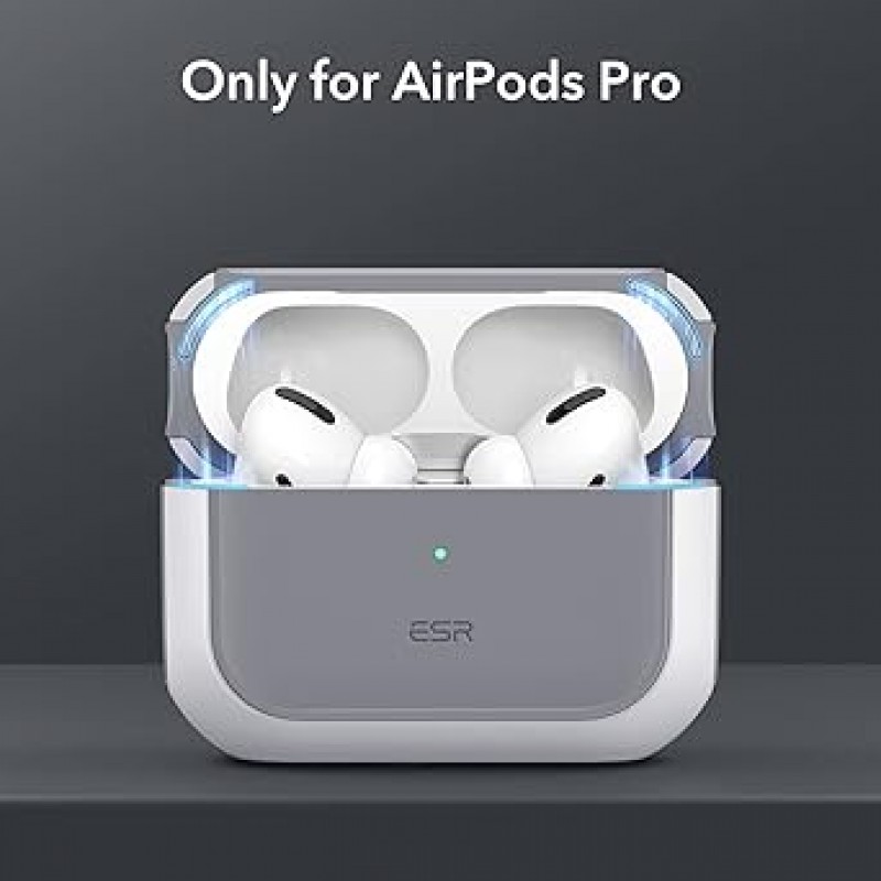 AirPods Pro 케이스(2022/2019)용 ESR AirPods Pro 케이스 2세대 HaloLock MagSafe 호환 AirPods Pro 2 케이스 Air Pods Pro 2용 충격 방지 하이브리드 낙하 보호 커버 White Orbit Hybrid