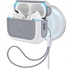 AirPods Pro 케이스(2022/2019)용 ESR AirPods Pro 케이스 2세대 HaloLock MagSafe 호환 AirPods Pro 2 케이스 Air Pods Pro 2용 충격 방지 하이브리드 낙하 보호 커버 White Orbit Hybrid