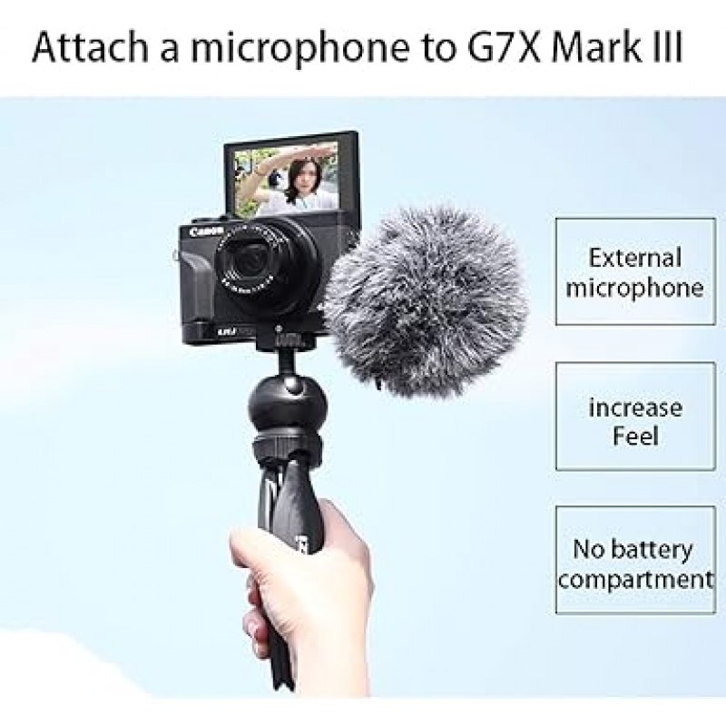 UURig G7X Mark III Vlog 카메라 콜드 슈 익스텐션 마이크 사이드 마운트 Canon G7X Mark III 카메라 용 1/4 인치 삼각대 마운트 Vlogging 액세서리 - R016 C-G7X