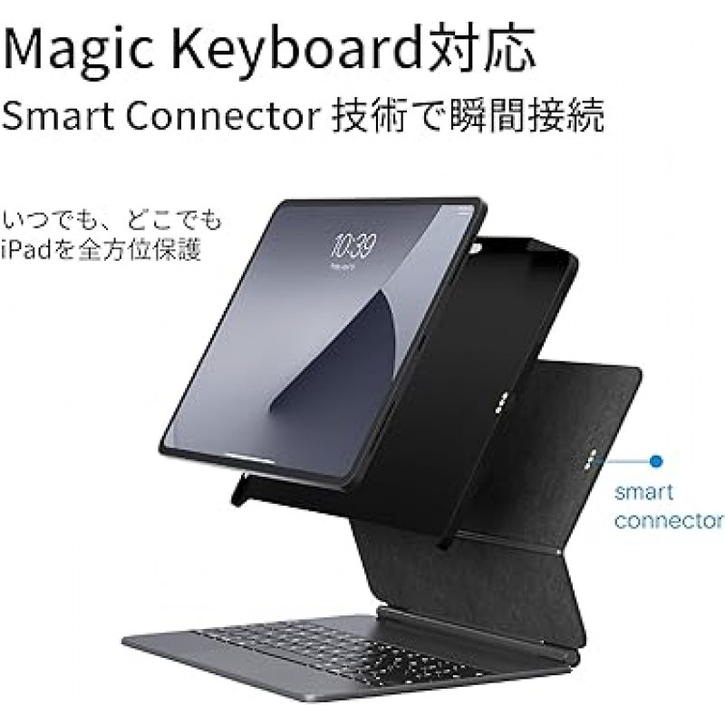 MOFT iPad Pro 5세대/6세대 케이스, 12.9인치 보호 커버, Magic Keyboard와 호환 가능, Apple Pencil 보관, 충전, 보호, 자석, 경량 디자인, 많은 모델과 호환 가능, iPad Pro 2021/2022와 호환 가능