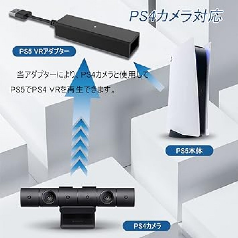 PS5 VR 어댑터, PlayStation 5용 VR 어댑터, PlayStation 4 카메라 어댑터, PS 카메라 커넥터, USB 3.0, 5Gbps, 고속 데이터 전송, 신호 안정화, 내구성, Playstation 5 액세서리