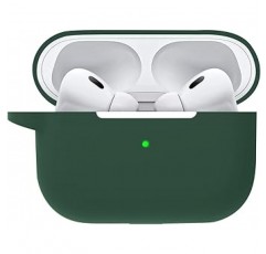 MOONMN AirPods Pro 2 케이스, AirPods Pro 2세대 보호 케이스, AirPods Pro 2세대 보관 케이스, 실리콘 케이스, 방수, 방진, 충격 방지, 분실 방지, 탈착식 및 충전식, 2022 AirPods Pro 2세대 호환, 보호 케이스 커버, 카라비너 포함, 녹색