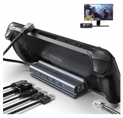 Steam Deck용 HOPDAY TV Dock, 6-in-1 Steam Deck/ROG ALLY Dock Dock, Deck Docking, Steam Deck Dock HDMI 4K@60Hz, 3*USB 3.0, 100W PD 로드, 1Gbps 이더넷, 밸브 Steam Deck 스탠드, 전화, 태블릿, 스팀 데크 액세서리는 밸브 스팀 데크 스탠드입니다.