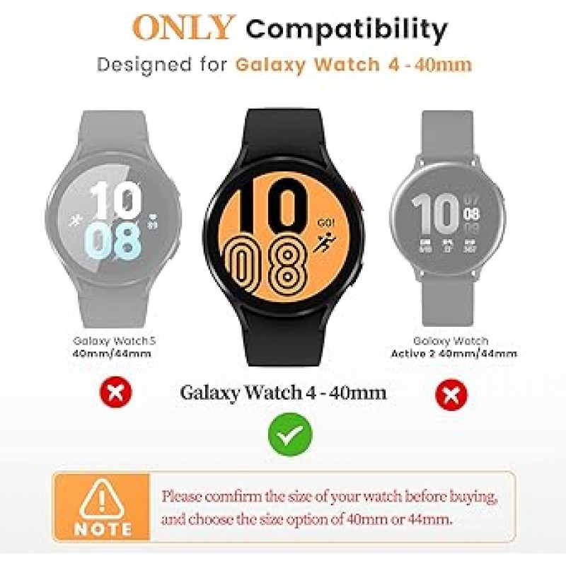 Goton (고통) 반짝이 케이스 Samsung Galaxy Watch 4 대응 스크린 프로텍터 40mm 액세서리 크리스탈 다이아몬드 보호 커버 강화 유리 필름 첨부 Watch4 40mm 블랙+핑크+화이트 3장 팩