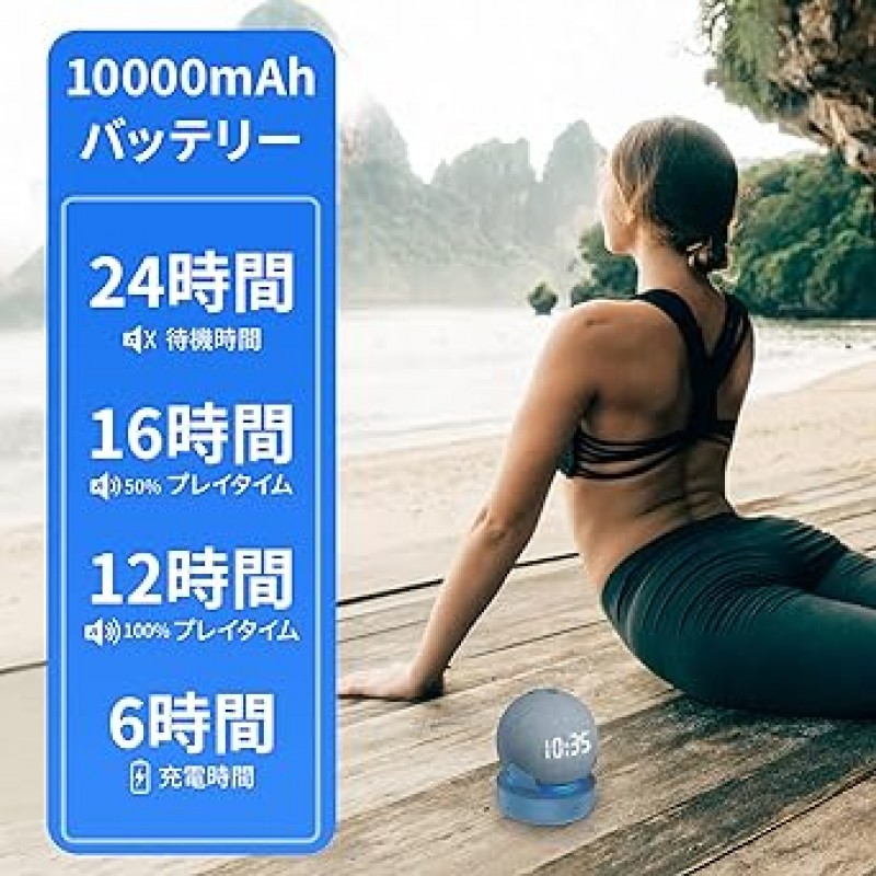 Dot 4세대 배터리 베이스, Echo Dot 4 배터리, 10,000mah 대용량, Dot 4 스마트 스피커 충전기 호환, 휴대용 전원 공급 장치, 배터리 베이스, 휴대용 호환, 전용 충전 스탠드, 12시간 연속 재생, 파워 뱅크 액세서리(파란색)